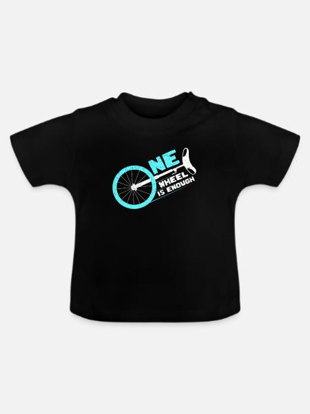 Einrad Fahrer Typografie Einräder Lustige Sprüche - Baby Bio-T-Shirt mit Rundhals - Schwarz