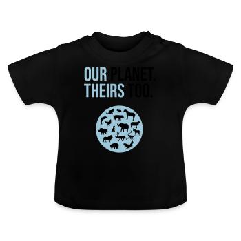 animal welfare - Baby Organic T-Shirt with Round Neck - black - Front
