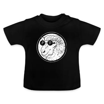 Schaf Vieh Sonnenbrille Ziege Geschenk - Baby Bio-T-Shirt mit Rundhals - Schwarz - Vorne