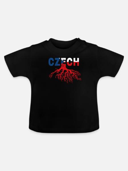 Wurzeln Tschechien Tscheche Prag Geschenk - Baby Bio-T-Shirt mit Rundhals - Schwarz