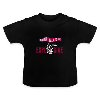 Chemie Danger Atom Nuklear Explosiv Gefahrensymbol - Baby Bio-T-Shirt mit Rundhals - Schwarz - Vorne