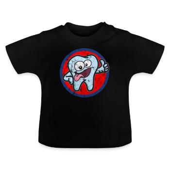 dent - T-shirt bio col rond Bébé - noir - Devant