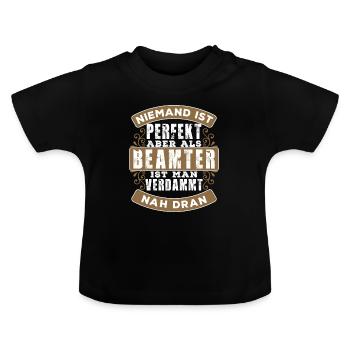 Beamter - Baby Bio-T-Shirt mit Rundhals - Schwarz - Vorne