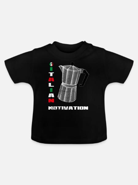Italian motivation - Baby Bio-T-Shirt mit Rundhals - Schwarz