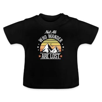 Randonnée Montagnes Montagne Wanderlust Aventure Cadeau - T-shirt bio col rond Bébé - noir - Devant
