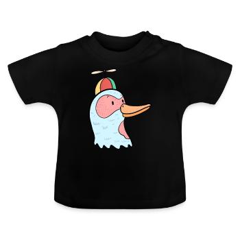 Ente Entchen Propeller Schulkind Geschenkidee - Baby Bio-T-Shirt mit Rundhals - Schwarz - Vorne