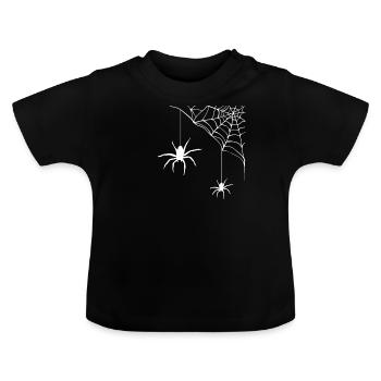 Spider - spider web - Baby Organic T-Shirt with Round Neck - black - Front