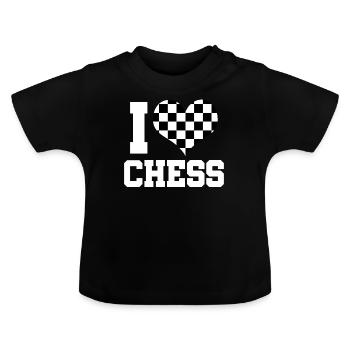 Échecs Échecs Échecs - T-shirt bio col rond Bébé - noir - Devant