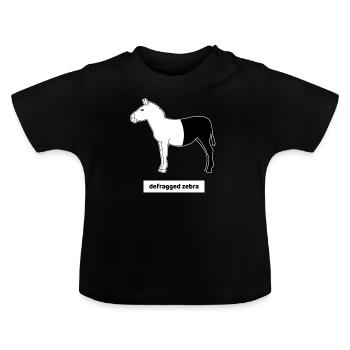 Informatiker Computer Rechner Humor Zebra Defrag - Baby Bio-T-Shirt mit Rundhals - Schwarz - Vorne