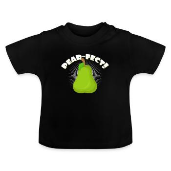 Birne - Baby Bio-T-Shirt mit Rundhals - Schwarz - Vorne