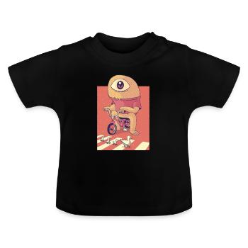 Idée cadeau T-shirt Cyclops Alien - T-shirt bio col rond Bébé - noir - Devant