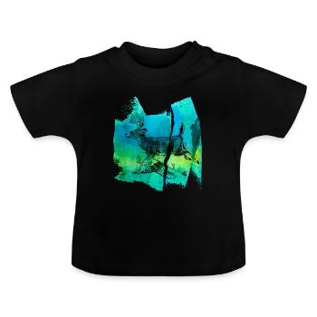 Reh Rehbock Rehkitz Rothirsch Wild T Shirt - Baby Bio-T-Shirt mit Rundhals - Schwarz - Vorne