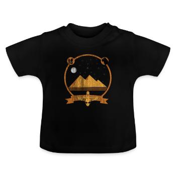 Pyramides d'Egypte - T-shirt bio col rond Bébé - noir - Devant