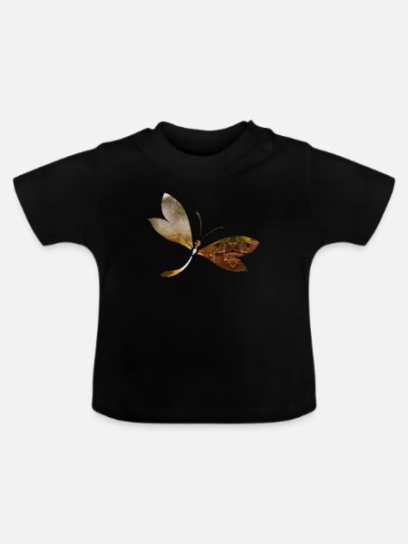Libelle - Baby Bio-T-Shirt mit Rundhals - Schwarz