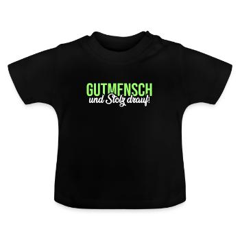 gooder - Baby Organic T-Shirt with Round Neck - black - Front