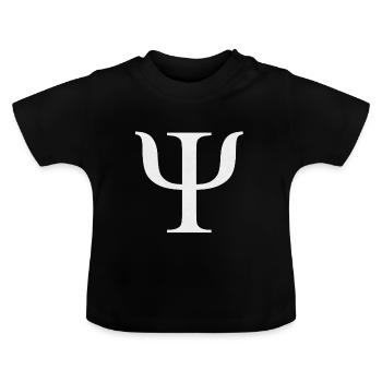 Vintage Psi Symbol Gift Greek Alphabet Sorority - Baby Organic T-Shirt with Round Neck - black - Front