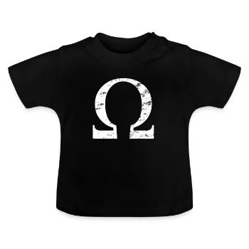 Vintage Omega Symbol Gift Greek Alphabet Sorority - Baby Organic T-Shirt with Round Neck - black - Front