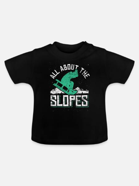 Piste - Baby Bio-T-Shirt mit Rundhals - Schwarz