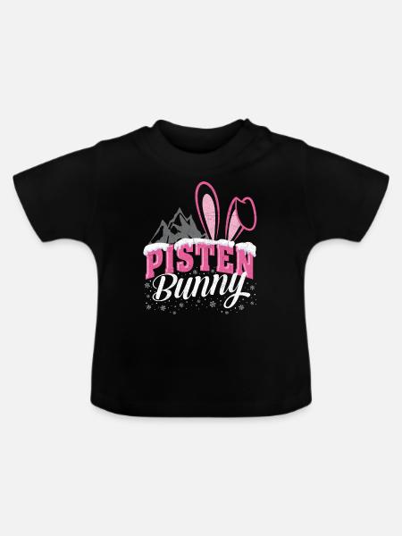 Lustiges Apres Ski Winter Pisten Bunny Geschenk - Økologisk T-shirt til baby, rund hals - sort