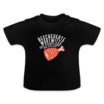 vegan witz schinken spruch lustig fleischesser - Baby Bio-T-Shirt mit Rundhals - Schwarz - Vorne