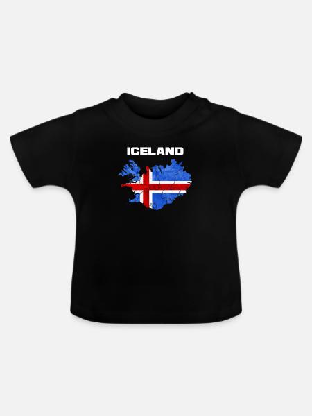 Island - Baby Bio-T-Shirt mit Rundhals - Schwarz