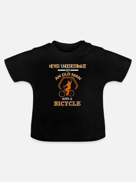 Fahrrad Rentner Geschenk - Baby Bio-T-Shirt mit Rundhals - Schwarz