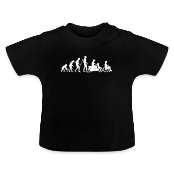 Evolution Mobylette Mobylette Fauteuil roulant Cadeau - T-shirt bio col rond Bébé - noir - Devant