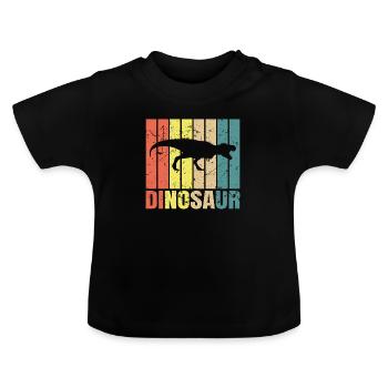 T-Rex - Baby Organic T-Shirt with Round Neck - black - Front