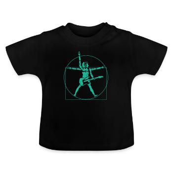 Da Vinci Rock Guitar Guitarist Retro Gift - T-shirt bio col rond Bébé - noir - Devant