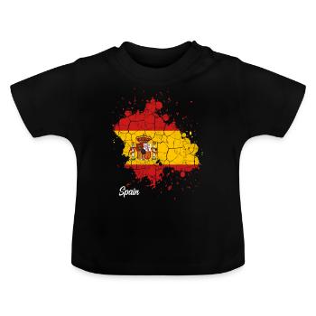 Spain - Baby Organic T-Shirt with Round Neck - black - Front