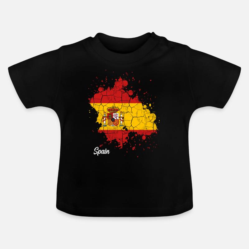 Spanien - Baby Bio-T-Shirt mit Rundhals - Schwarz