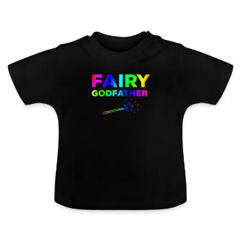 Feenhafter Pate - Baby Bio-T-Shirt mit Rundhals - Schwarz - Vorne