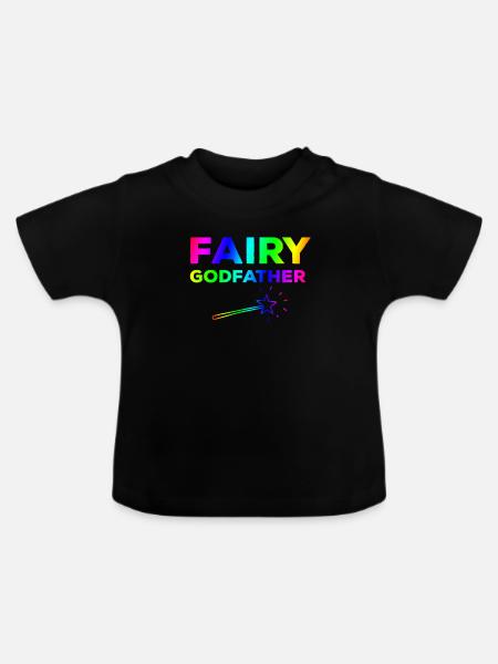 Feenhafter Pate - Baby Bio-T-Shirt mit Rundhals - Schwarz