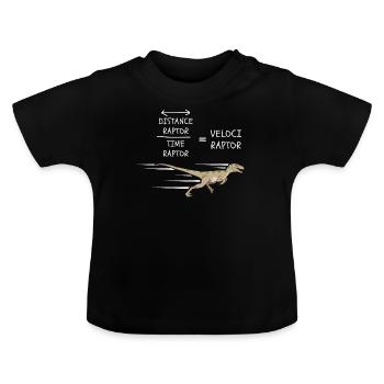 Velociraptor Equation - Baby Organic T-Shirt with Round Neck - black - Front