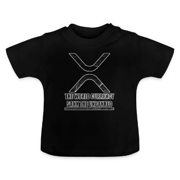 XRP World Currency - Baby Organic T-Shirt with Round Neck - black - Front