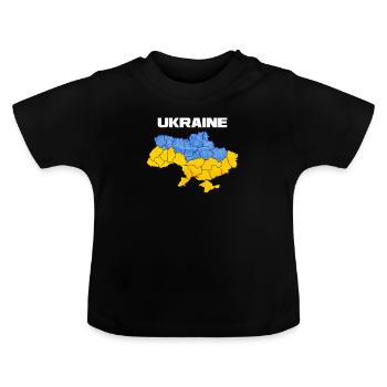Ukraine - T-shirt bio col rond Bébé - noir - Devant