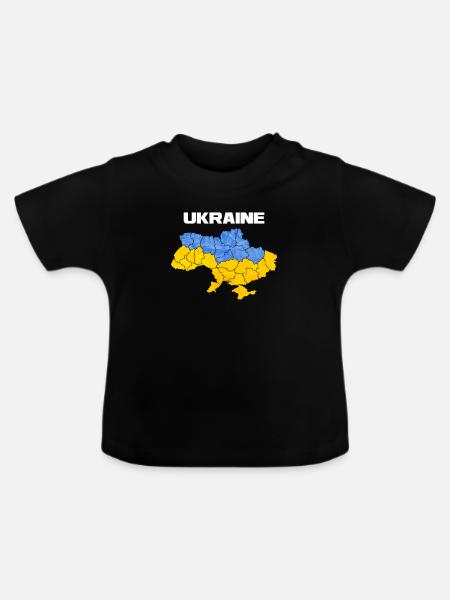 Ukraine - Baby Bio-T-Shirt mit Rundhals - Schwarz