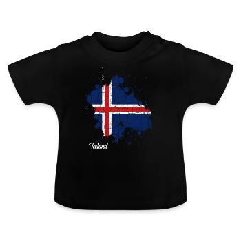 Islande - T-shirt bio col rond Bébé - noir - Devant