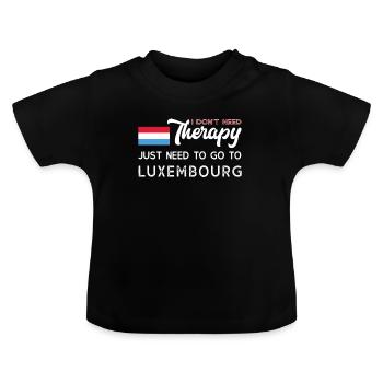 Luxembourg therapy homesick Luxembourg gift - Baby Organic T-Shirt with Round Neck - black - Front