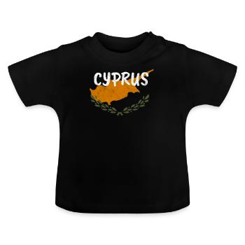Flagge von Zypern Landkarte Heimatland Geschenk - Baby Bio-T-Shirt mit Rundhals - Schwarz - Vorne