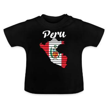 Pérou - T-shirt bio col rond Bébé - noir - Devant