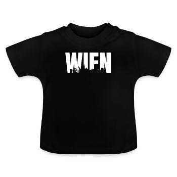 Vienne - T-shirt bio col rond Bébé - noir - Devant