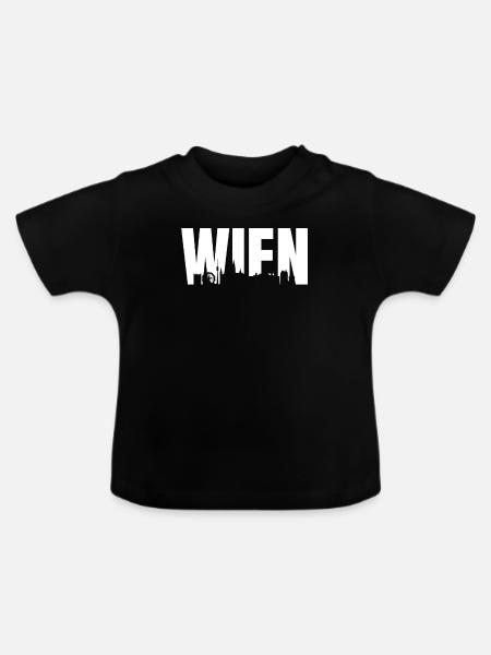 Wien - Baby Bio-T-Shirt mit Rundhals - Schwarz