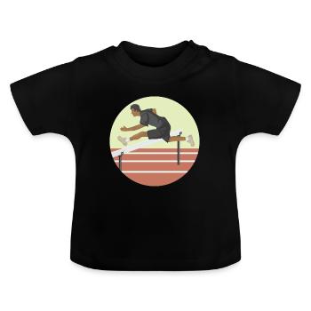 obstacles - T-shirt bio col rond Bébé - noir - Devant