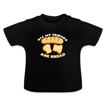 Brot - Baby Bio-T-Shirt mit Rundhals - Schwarz - Vorne