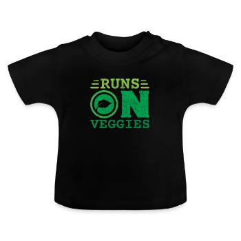 Végétarien végétarien - T-shirt bio col rond Bébé - noir - Devant