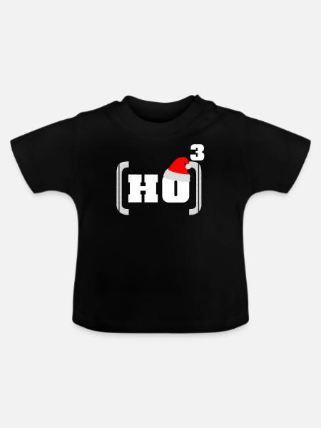Hohoho Maths Christmas - Baby Bio-T-Shirt mit Rundhals - Schwarz