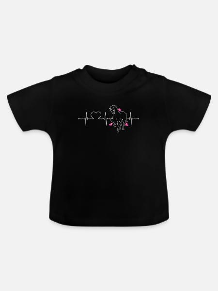 Pferd - Baby Bio-T-Shirt mit Rundhals - Schwarz