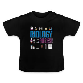 Biologie roches - T-shirt bio col rond Bébé - noir - Devant