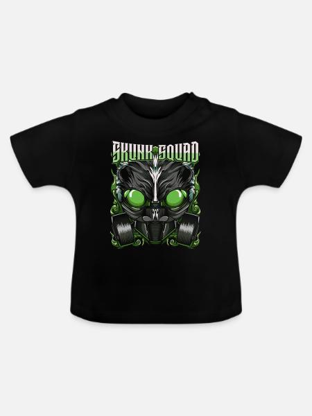 Stinktier - Baby Bio-T-Shirt mit Rundhals - Schwarz
